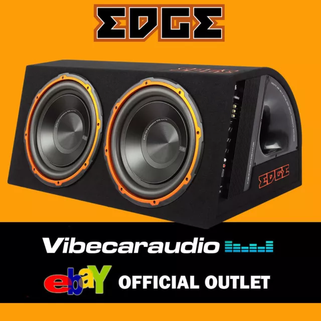 Edge EDB12TA-E0 - Twin 12 Inch Active Enclosure Car Subwoofer 1800W - BNIB