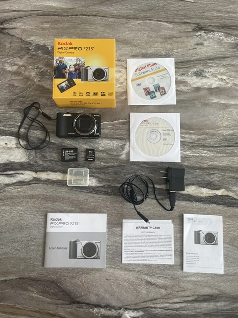 Kodak PIXPRO FZ151 16.2MP Digital Camera Black + USB Charger + 8GB Memory Card !