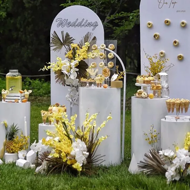 1/3/5pc Metal Cylinder Plinth Pedestal Cake Dessert Flower Display Stand Wedding