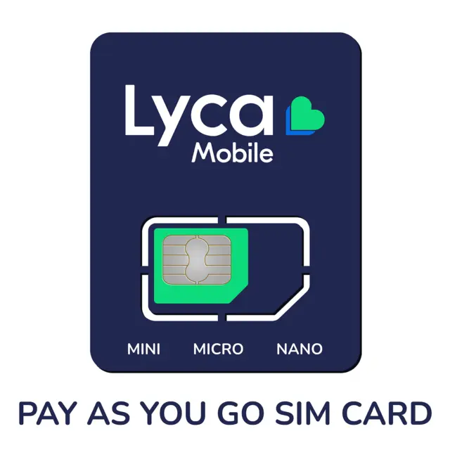 Lyca Mobile SIM Card PAY AS YOU GO SEALED 4G Data Trio Sim nano mini PAYG NEW