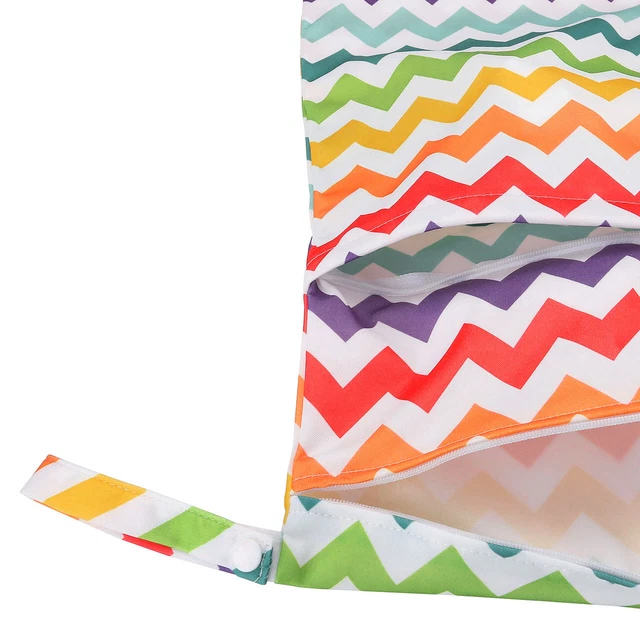 3 Sizes Waterproof Zipper Wet Dry Bag For Baby Infant Cloth Diaper Nappy Pouches 7