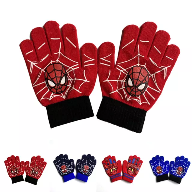 Spiderman Knitted Gloves Winter Hand Warm for Kids Boys Girls Age 5-11 Years우