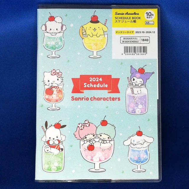 SANRIO CHARACTERS 2024 A6 Schedule Book Diary calendar Oct 2023 to Dec