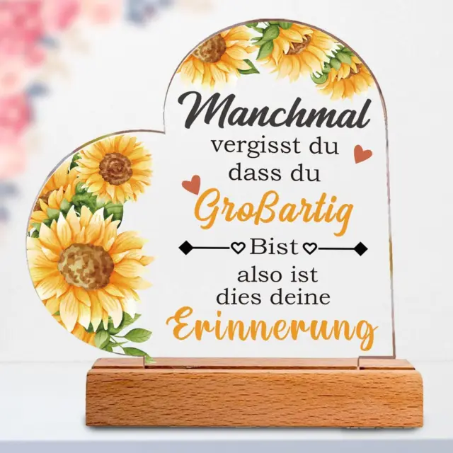 Herzförmiges Inspirierendes Acrylschild, Geschenk für Frauen & Männer