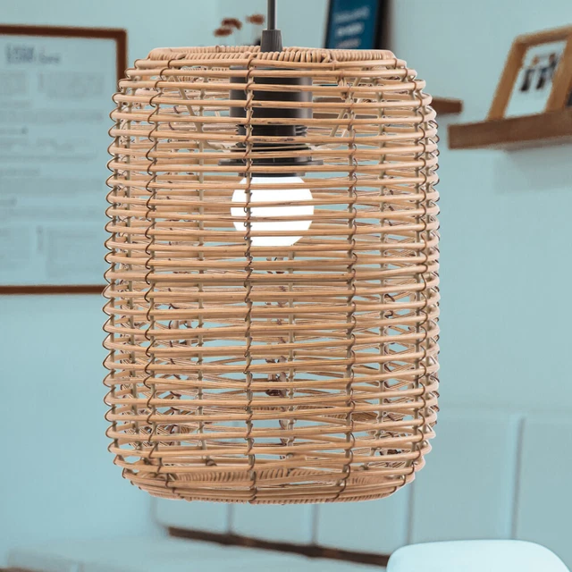 OSALADI Paralume In Rattan Intrecciato - Design Retrò In Corda Di Carta Per Lampadario, Caldo E Naturale