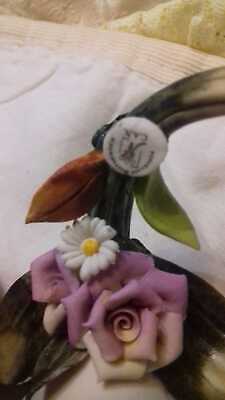 COLLEZIONE PRIVATA LOTTO 2 PEZZI CESTINO DI FIORI CAPODIMONTE 