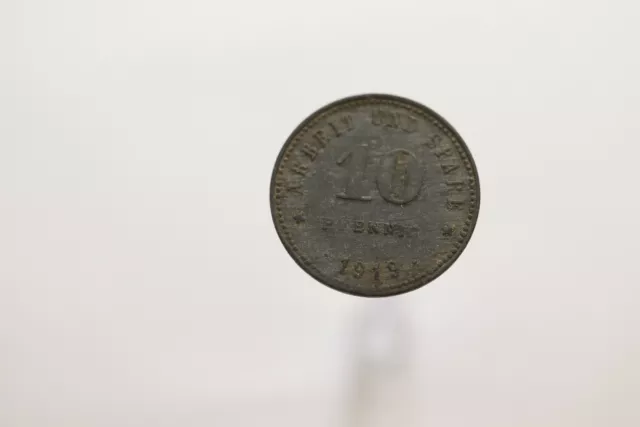 Germany War Money Token 10 Pfennig 1919 Weissenfels Zinc B19 #T1867