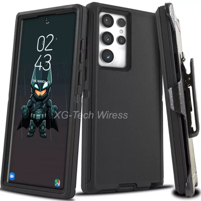 Heavy Duty Shockproof Case For Samsung Galaxy S23 S23 S22 Plus Ultra + Belt Clip