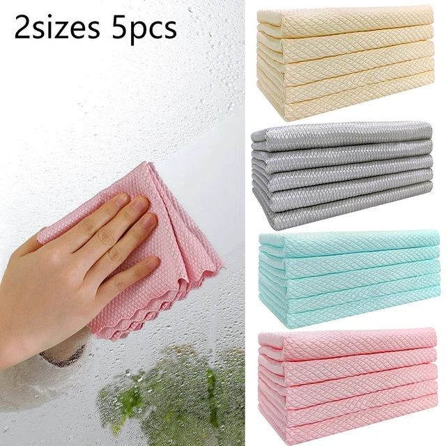5PCS/Set Fish Scale Cloth Anti-oilSoft Soft Tools Cleaning Cloth Kitchen