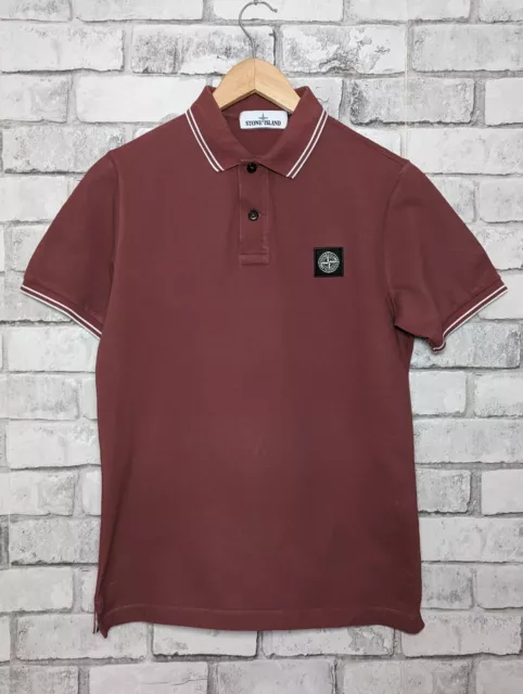 Stone Island Polo Shirt Mens Slim Fit Short Sleeve Compass Logo. Size Medium