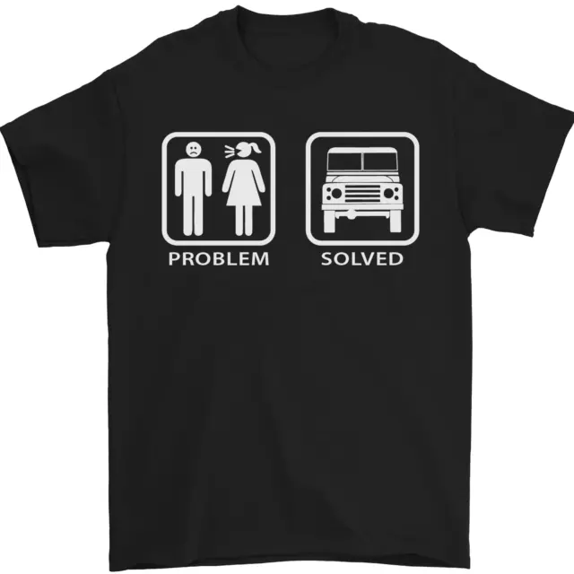 4x4 " Problem Solved " Spento Roading Strada Uomo T-Shirt 100% Cotone
