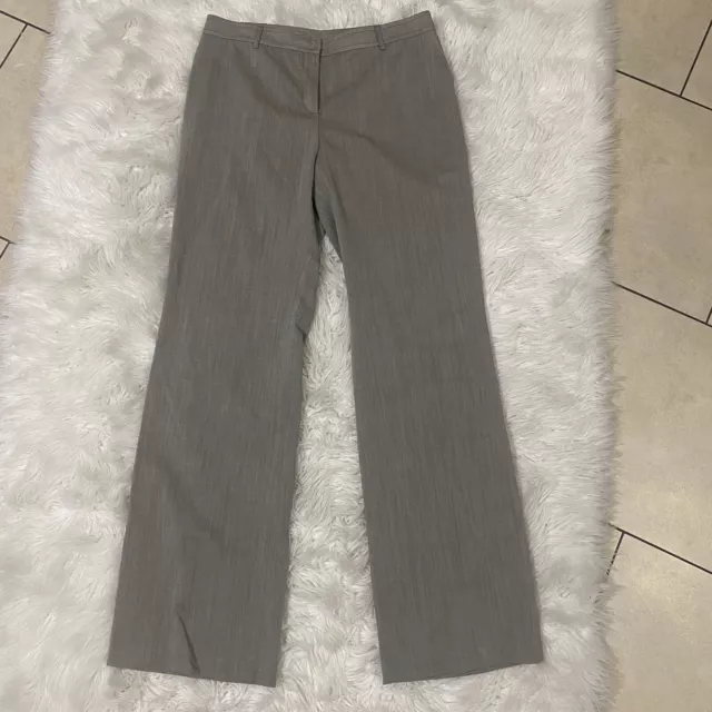 AKRIS Punto Taupe Wide Leg Wool Dress Pants Size 12