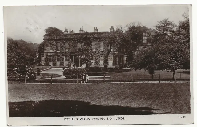 1924 RP Postcard Potternewton Park Mansion Leeds Yorkshire