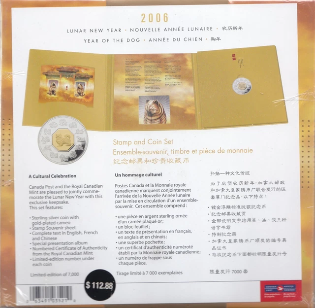 Canada, 2006, "Year Of Dog" Silver Coin+S/S On Package Unopen Uncirculated Good