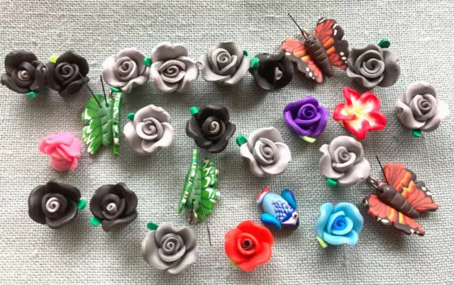 Mixed Fimo Beads. Mixed colours. Mixed Designs. #FY