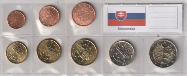 Slowakei Euro KMS Kursmünzensatz 2009 - 3,88 Euro - PRÄGEFRISCH / NEU
