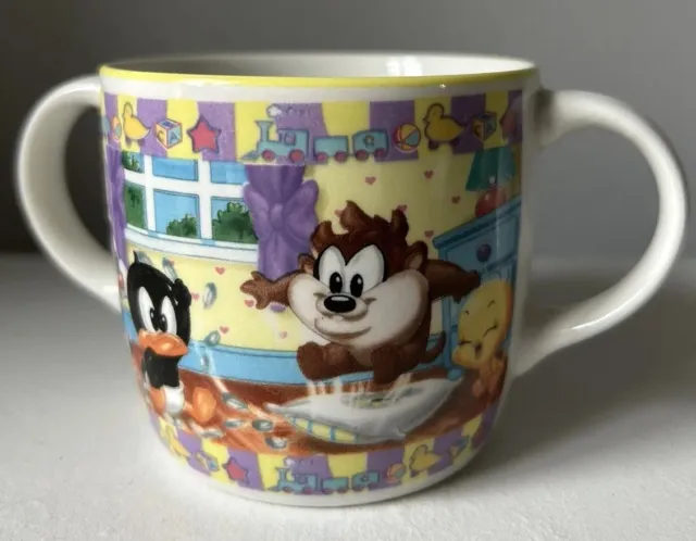Wedgwood Baby Looney Tunes Cup 2 Handled Bugs Daffy Tweetie Taz Collectable