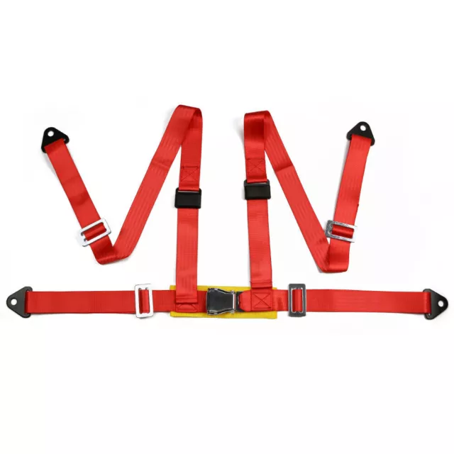 Red Seat Belts 4 Point Snap-In 2" Seat Belt Racing Harness safety with Camlock