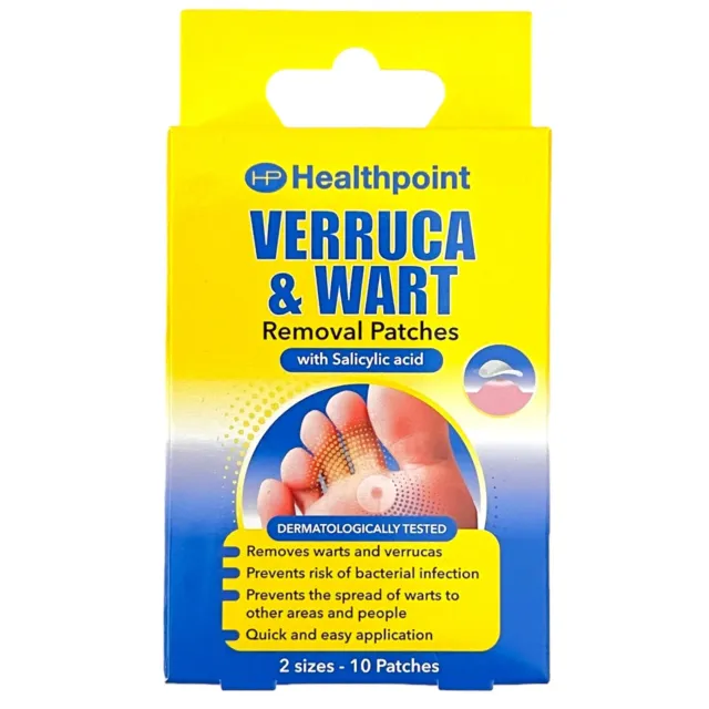 Healthpoint Verruca Infektion & Warteschlangenentfernung 10 x Pflaster mit Salicylsäure