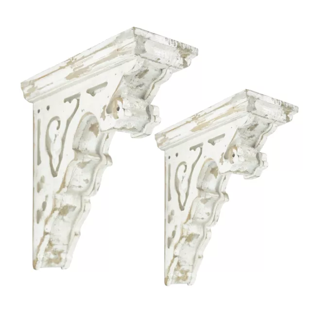 Set of 2 Corbels for Shelves Wood Corbels Decorative Shelf Brackets Wooden Vi...