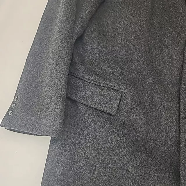 NINO CERRUTI COAT Mens 48L Cashmere Blend Dark Gray Over Coat Wool ...