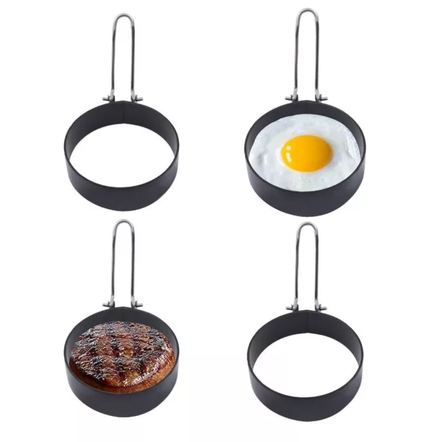 4x 3inch Crumpet Egg Maker Molds Egg Cooker Rings  Breakfast Sandwich Burger