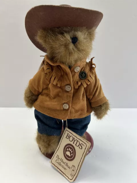 Boyds Bears Bailey & Friends EDMUND Cowboy Outfit #65081 9" With Display Stand