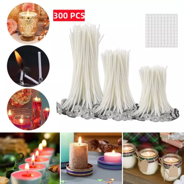 300pcs Candle Wicks 6 Inch Cotton Core Candle Making Supplies Pre Tabbed NEW US