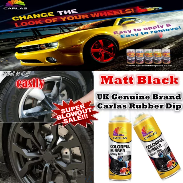 3 xCan Matt Black Rubber Paint Wheel Rim Plasti Paint Dip Spray Removable Paint