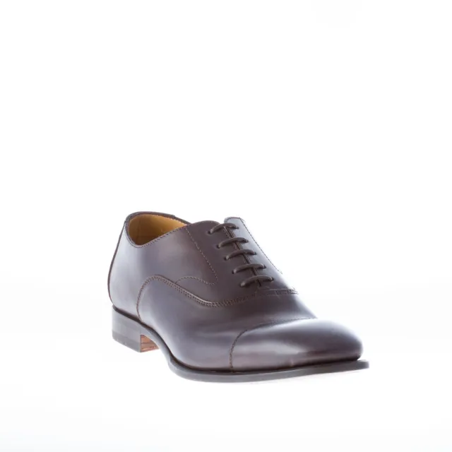 MIGLIORE herren schuhe men shoes made in Italy Dark brown leather oxford cap toe 2