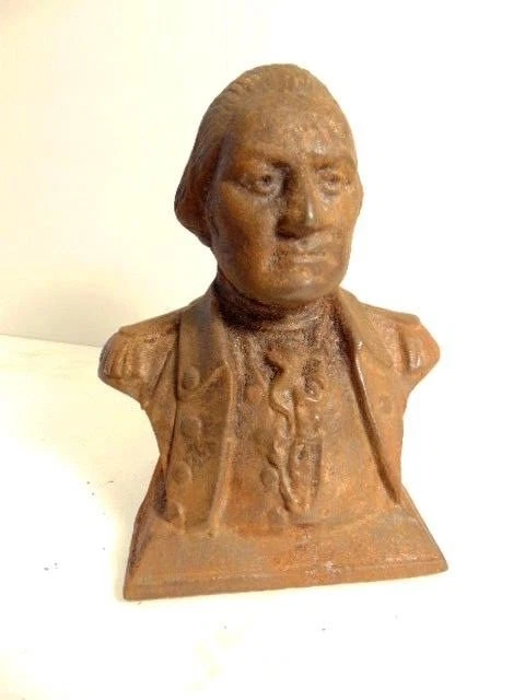 Vintage cast iron George Washington bank with screw in back