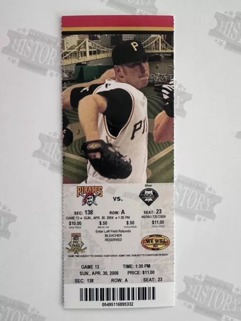 2006 Philadelphia Phillies at Pittsburgh Pirates Ticket 4/30/06 Rollins Home Run