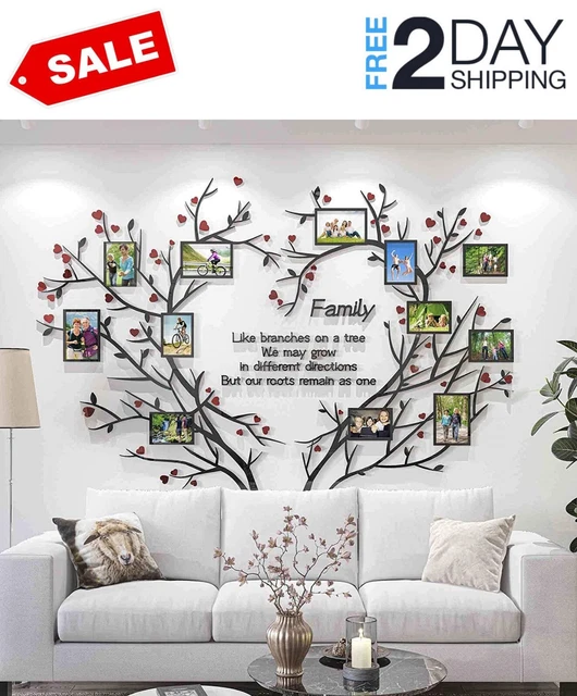 LOVE FAMILY TREE Wall Decor Picture Frame Collage Removable 3D DIY