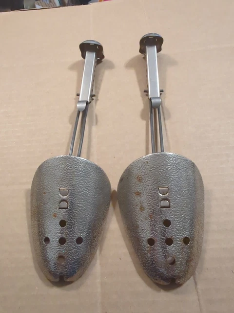 Two A&J Ekco Vintage Shoe Stretchers Old USA Steel Foot Forms