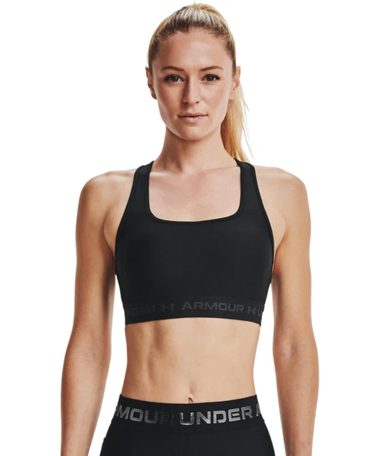 Reggiseno sportivo Under Armour Mid Crossback donna nero coppe rimovibili a compressione