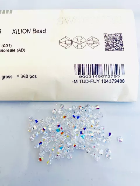 100pcs Original Swarovski® 4mm AB Crystal Bicone beads 5328 Bead