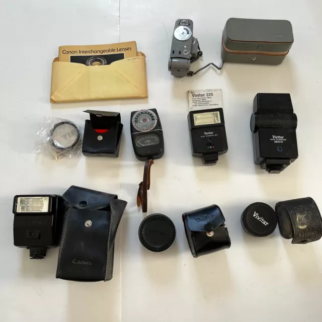 VTC Lot Camera Accessories Flash Lens Canon Vivitar Exposure Meter Bouncemaster