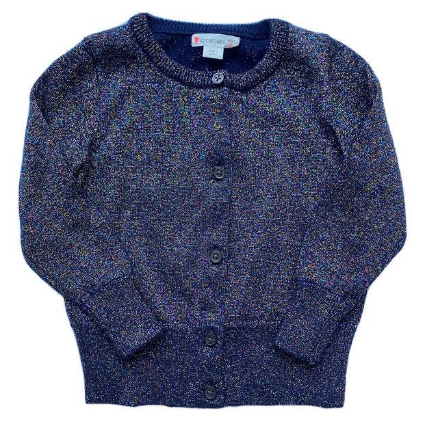 J Crew Baby Toddler Crewcuts Girl's Blue Sparkle Sweater Size 2 2T Orig.$45
