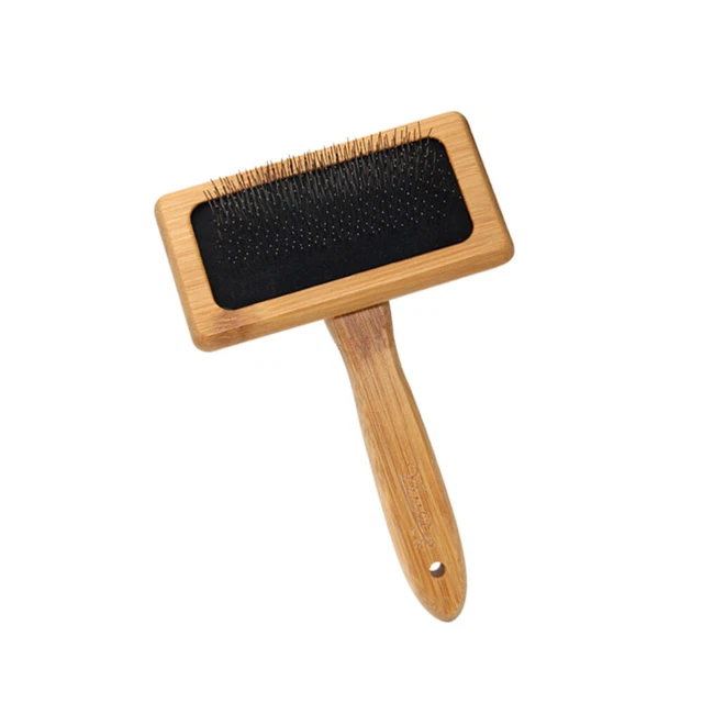 Peine de madera para el cuidado de mascotas vintage mango de madera cepillo para el pelo limpieza del pelo de mascota