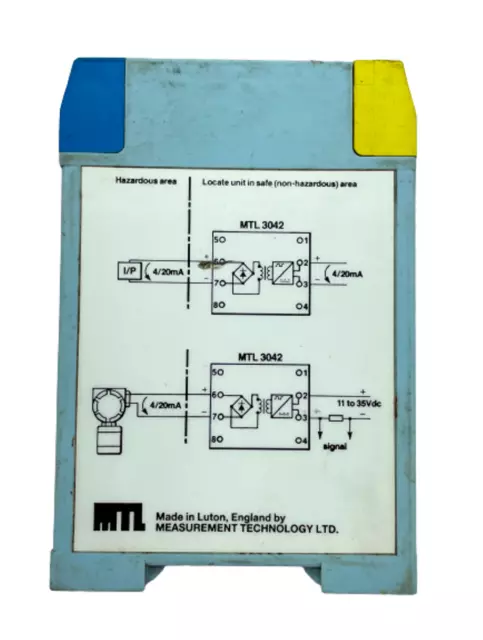 Dimensions Technologie MTL 3042 Dc Isolant 4/20mA Loop-Powered De I/P