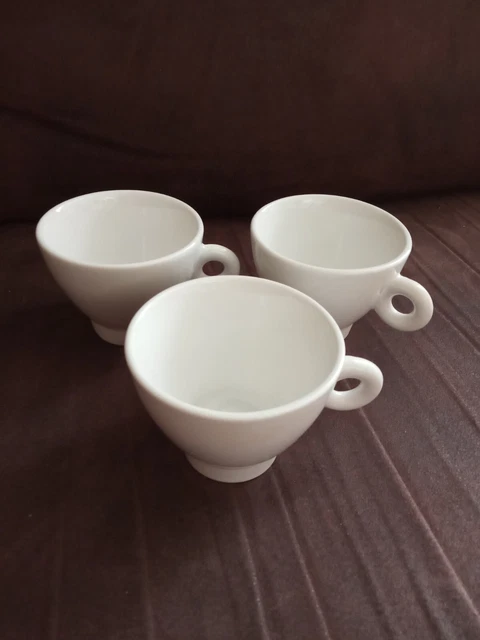 Lot de 6 sous-tasses Arcopal France – Verre opalin pastel & doré – Design vintage 1960 - France