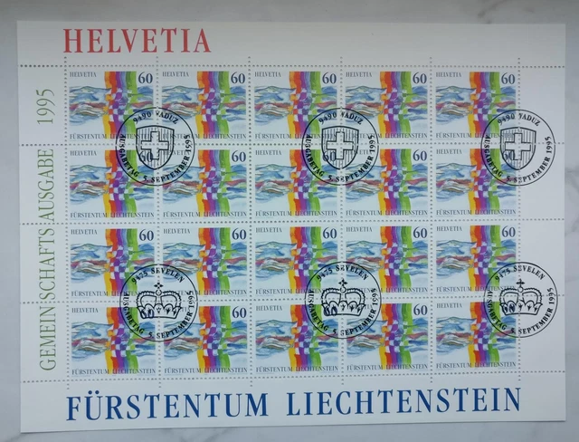 Schweiz gem. Ausgabe mit Liechtenstein Mi.-Nr. 1558 vom FTC Kleinbogen 1995