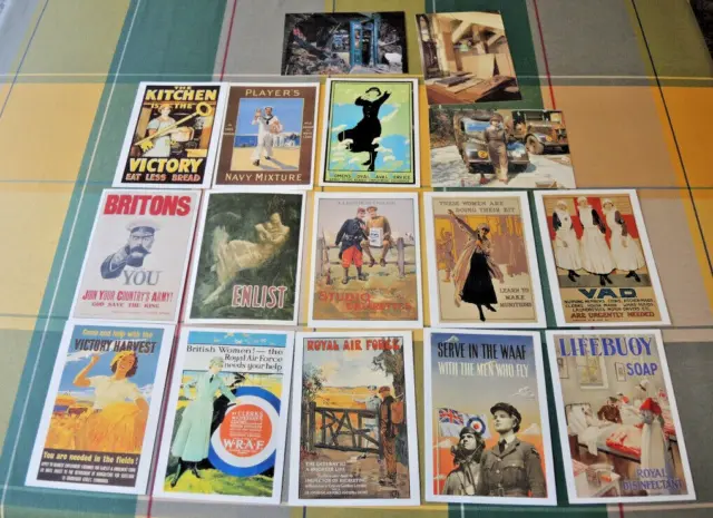16 Ww1 Ww2 British Imperial War Museum Reproduction Postcards Posters Etc #17