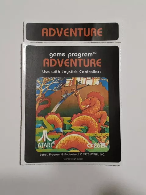 Replacement Atari 2600 Adventure Label - Machine Cut, Peel & Stick
