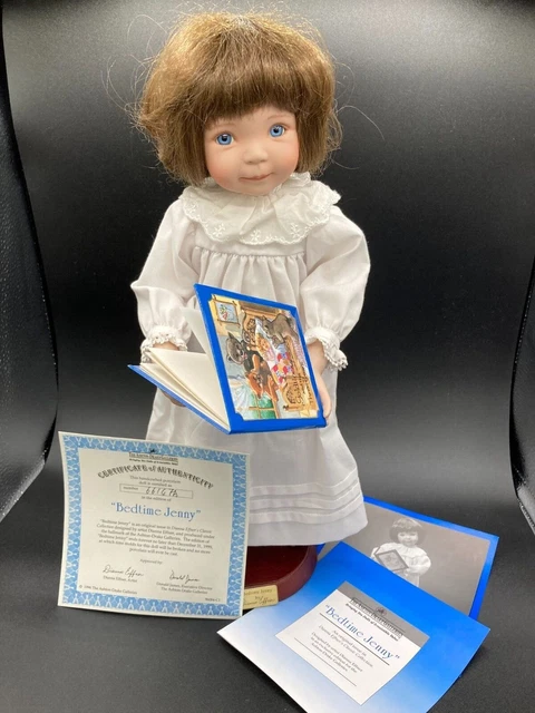 Dianna Effner Porcelain Doll 16" Bedtime Jenny Ashton-Drake Galleries 1996 COA