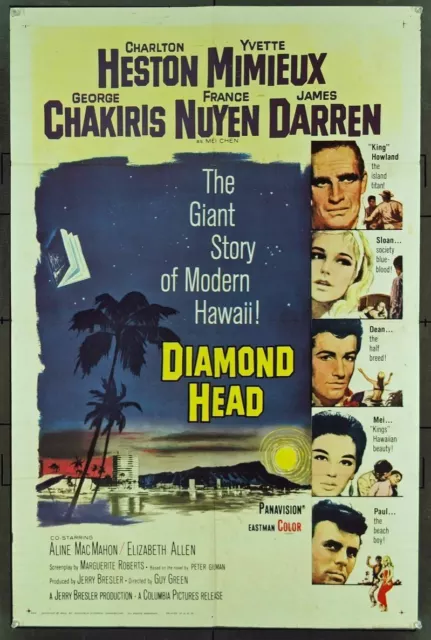DIAMOND HEAD (1962) 11048  Movie Poster  27x41  Charlton Heston  France Nuyen  Y