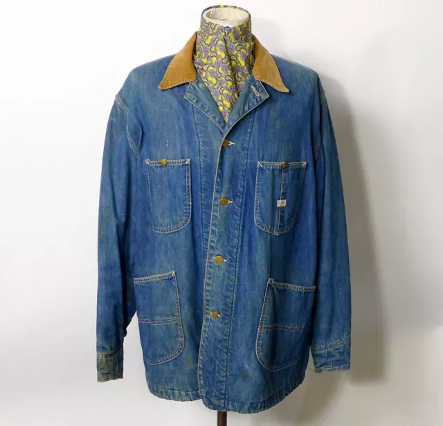 Vtg 60s Lee Denim 81-LJ Blanket Lined Chore Jacket, Workwear, USA Made 44 #276