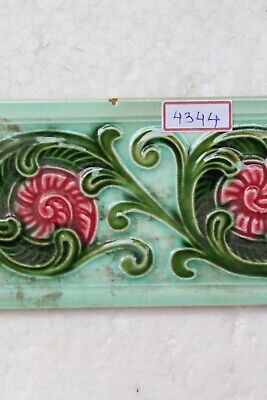 Japan antique art nouveau vintage majolica border tile c1900 NH4344 3