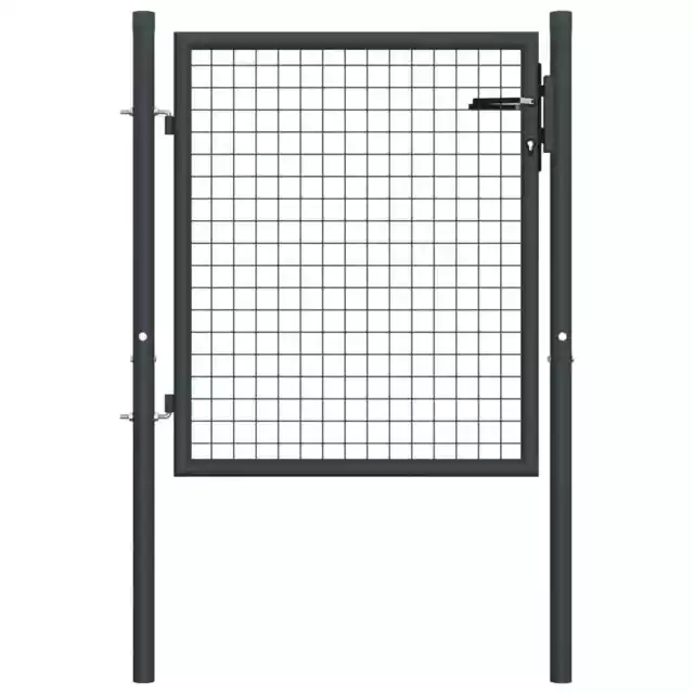 Mesh Garden Gate Garden Fence Door Galvanised Steel Grey Multi Sizes vidaXL 2