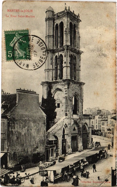 Carte Postale Ancienne Mantes-la-Jolie – Tour Saint-Maclou (78 Yvelines)